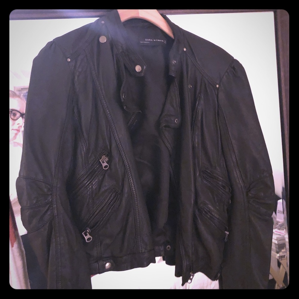 Black leather jacket